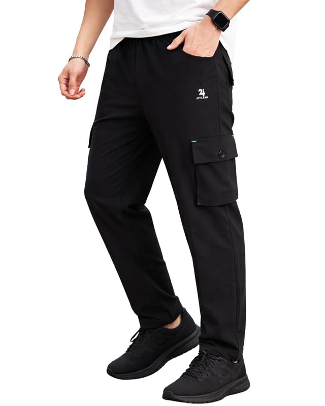 Athlean Men's Cargo |Lightweight Quick Dry | Multi Pocket Utility